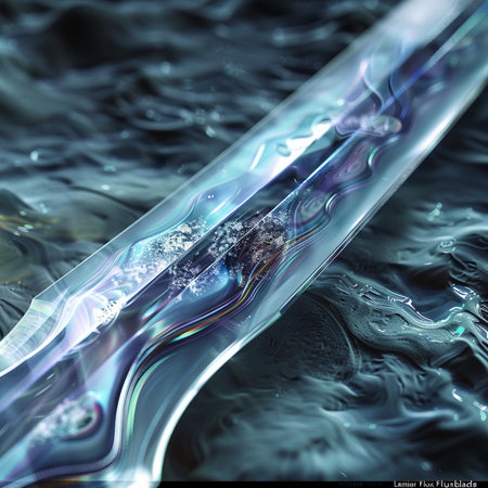 abstract image of a magic sword in the water. 3d illustrationの素材