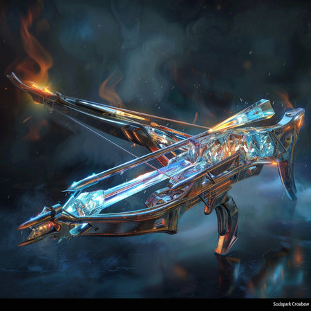 3D Illustration of a Fantasy Spaceship in the Fire.の素材