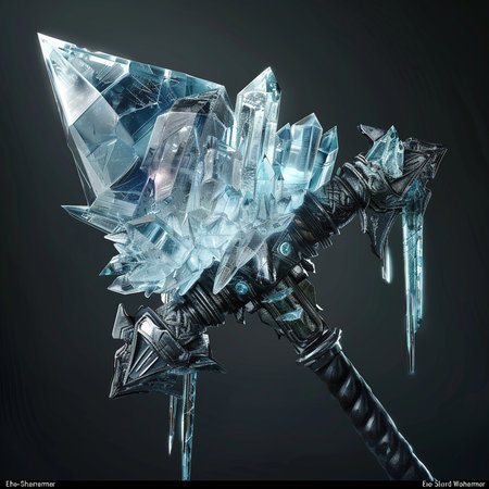 Ice crystal. 3D illustrations. 3D CG. High resolution.の素材