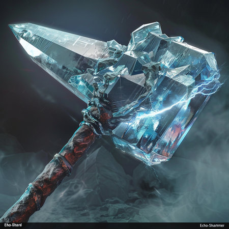 Fantasy crystal sword on a black background. 3d rendering.の素材