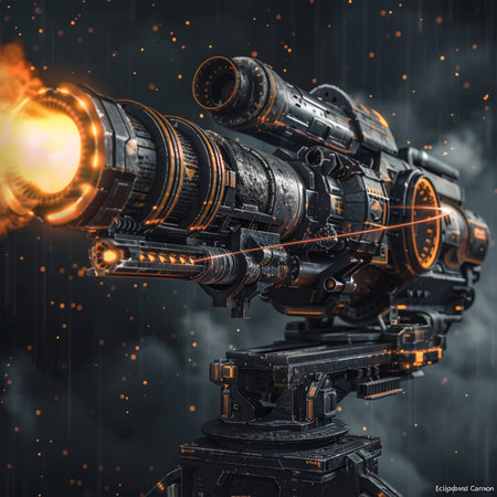 3d render of a space ship with fire and smoke around itの素材