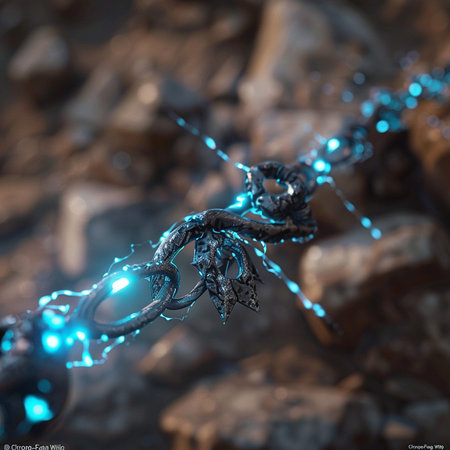 3D illustration of an abstract fractal, computer-generated image.の素材