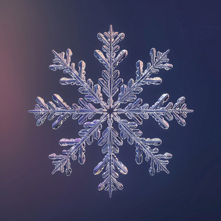 Illustration of a snowflake on a dark background. Vector.の素材