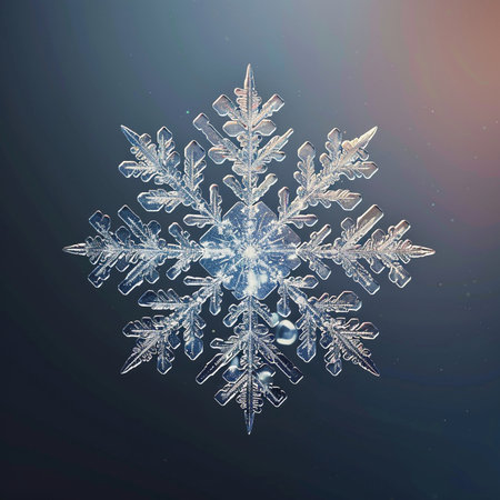 Snowflake on dark background. 3D illustrations. Vintage styles.の素材