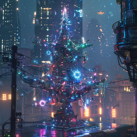 Christmas tree in New York City, USA. 3D Renderingの素材