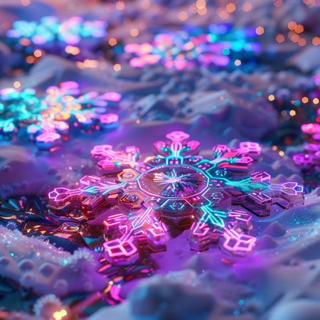 Christmas snowflakes in the form of a snowman. Christmas background.の素材