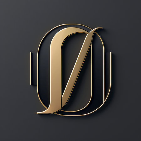 Elegant golden letter D uppercase. 3D renderingの素材