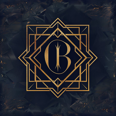 Vintage monogram design template. Elegant lineart logo.の素材