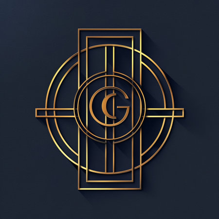 Golden 3d abstract background with symbol of euro sign in center.の素材