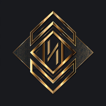 Luxury golden monogram. Letter N. Vector design element.の素材