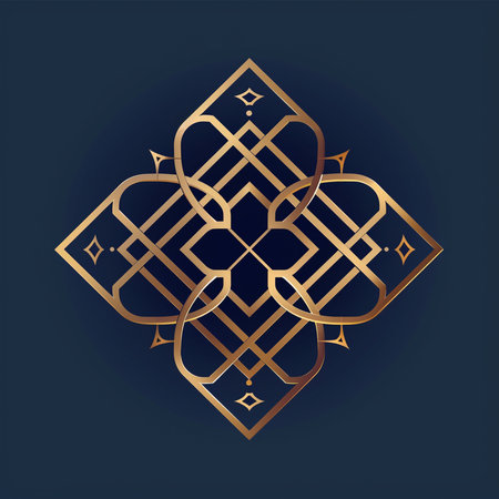 Luxury golden ornament on dark blue background. Vector illustration.の素材