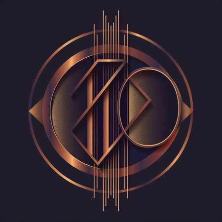 Luxury golden emblem on dark background. Template for design.の素材