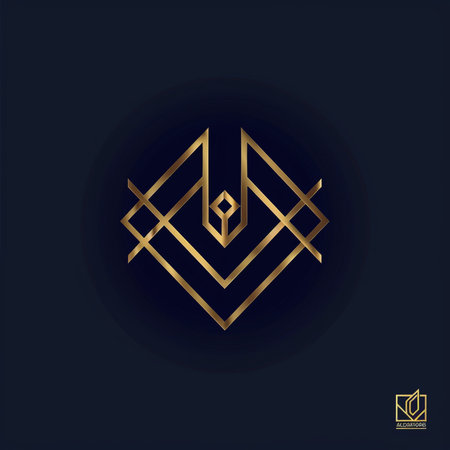 Luxury logo design template. Geometric icon. Vector illustrationの素材
