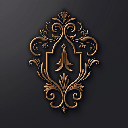 Luxury ornamental shield. Template for design. Vector illustrationの素材