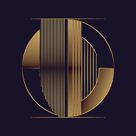 Luxury golden letter O in a circle. Vector illustration.の素材