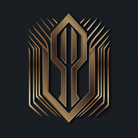 Vector illustration of letter Q in gold and black colors on black background.の素材