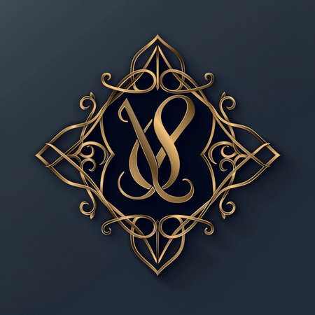 Luxury ornamental monogram design template. Vector illustration.の素材