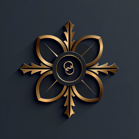 Luxury monogram design. Elegant ornamental element.の素材