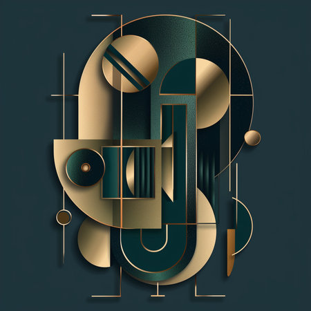 Abstract geometric background with gold elements. Vector illustration. Eps 10.の素材