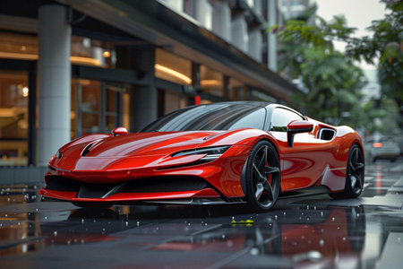 Lamborghini Aventador on display at the Frankfurt International Motor Show in Frankfurt, Germany.の素材