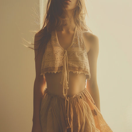 Beautiful slim body of young woman in studio, toned.の素材