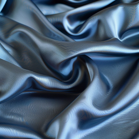Smooth elegant blue silk or satin texture can use as backgroundの素材