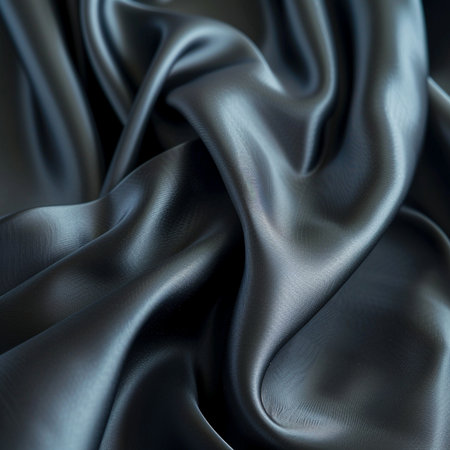 Smooth elegant black silk or satin texture can use as abstract background. Luxurious background designの素材