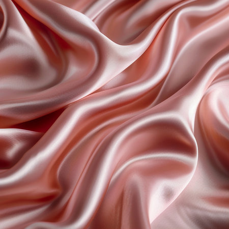 Smooth elegant pink silk or satin texture can use as backgroundの素材