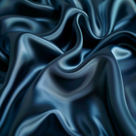 Smooth elegant blue silk or satin texture can use as backgroundの素材