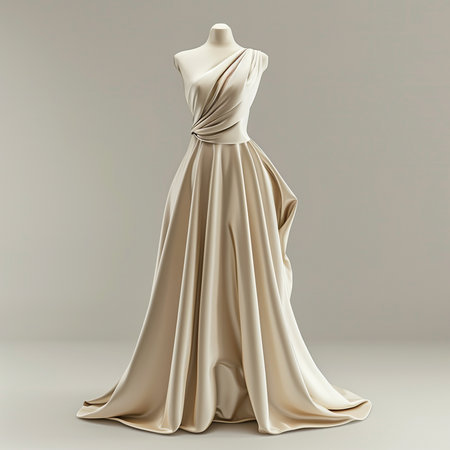 Wedding dress on a mannequin. 3d renderingの素材