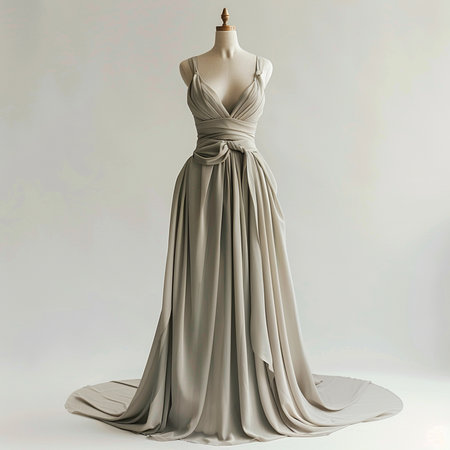 Wedding dress on a mannequin. 3d renderingの素材