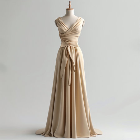 Wedding dress on a mannequin, 3d renderの素材