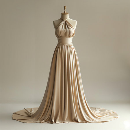 Wedding dress on a mannequin. 3d renderingの素材