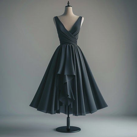Fashionable evening dress on a mannequin. 3d renderingの素材