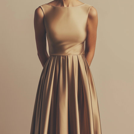 Fashionable female dress on a mannequin in studio.の素材