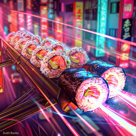 Sushi roll with salmon, eel, caviar, cucumber, cream cheese, red caviar and nori. Sushi roll with salmon, caviar, cream cheese, salmon, caviar, eel, caviar, caviar. Sushi menu.の素材