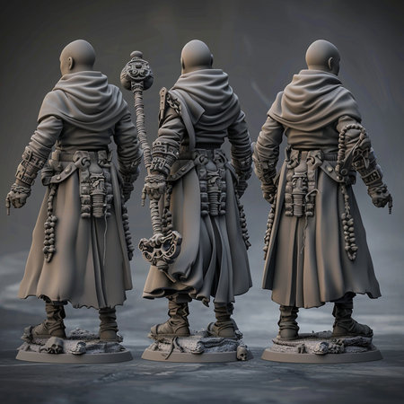 3d rendering of a group of medieval knights with swords and armorの素材