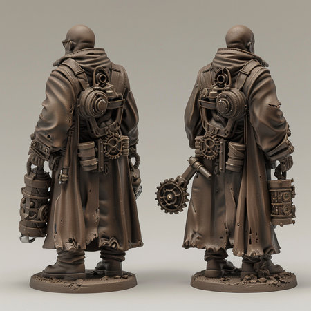 3d rendering of two soldiers in the form of a man and a womanの素材