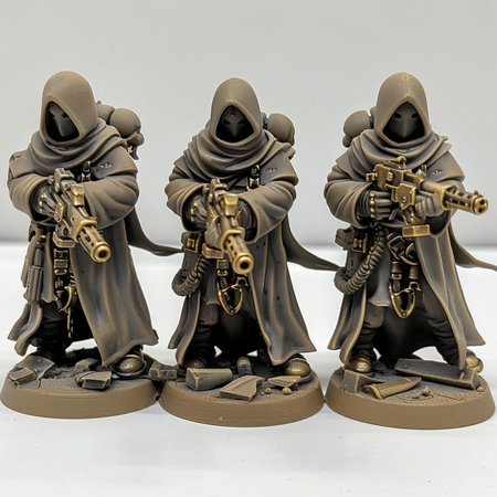 Toy soldiers with a gun on a white background, close-upの素材