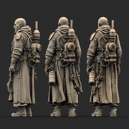 3d rendering of a group of soldiers in the form of soldiersの素材
