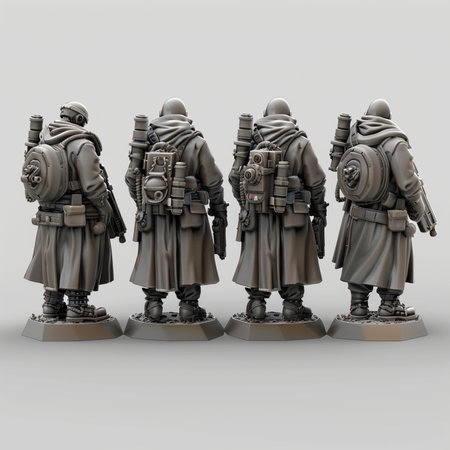 3d rendering of a group of soldiers in the form of a soldierの素材