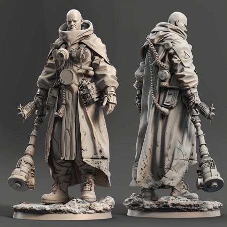 3d render of a man and a woman in the form of an ancient warriorの素材