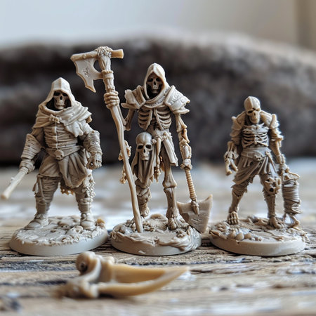 toy soldiers in the form of a soldier with an ax on a wooden backgroundの素材