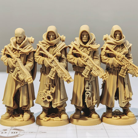 Statues of soldiers on the background of the map of the cityの素材