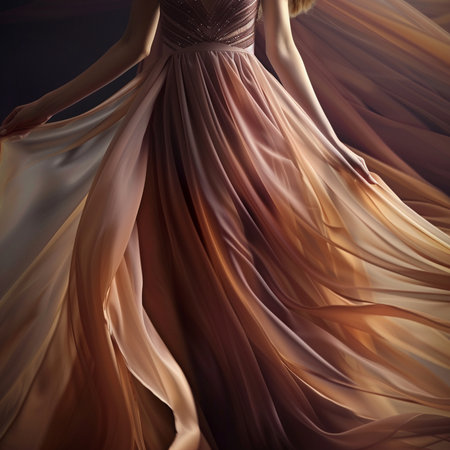 Beautiful young woman in a long evening dress. Fashion photo.の素材