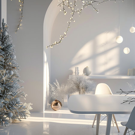 Merry Christmas and Happy New Year interior. 3d render.の素材