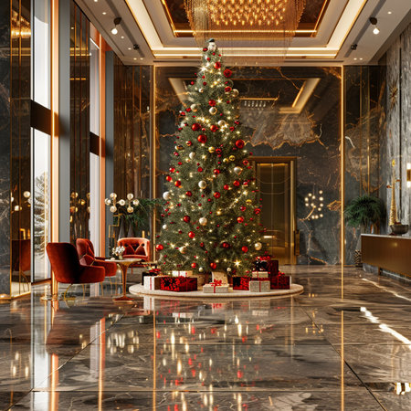 Christmas gingerbread cookies on a wooden table with bokeh backgroundの素材