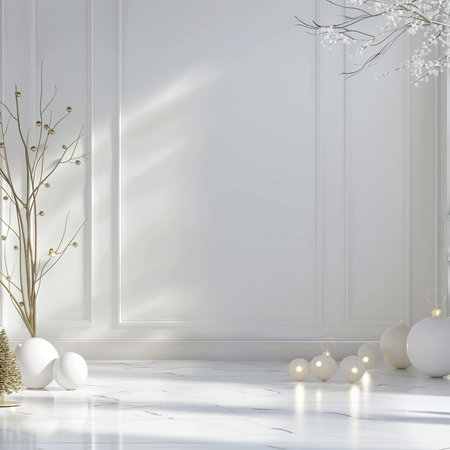 Mock up wall in classic interior background with copy space, 3d renderの素材