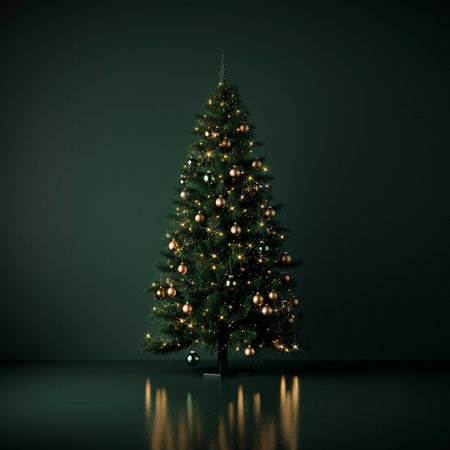 3d rendering christmas tree in modern living room with marble wallの素材