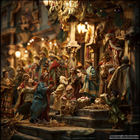Christmas nativity scene in the old town of Lviv, Ukraineの素材